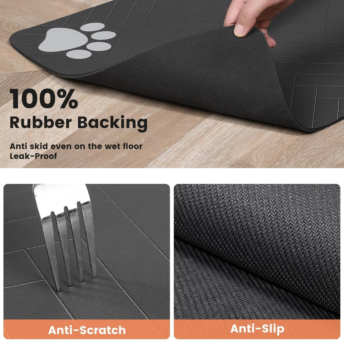 Absorbent Pet Feeding Mat – Waterproof Food & Water Bowl Mat