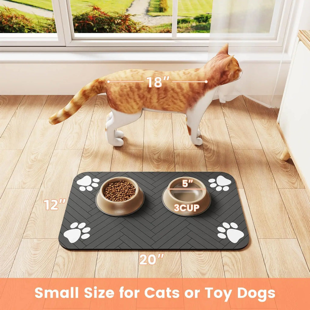 Absorbent Pet Feeding Mat – Waterproof Food & Water Bowl Mat