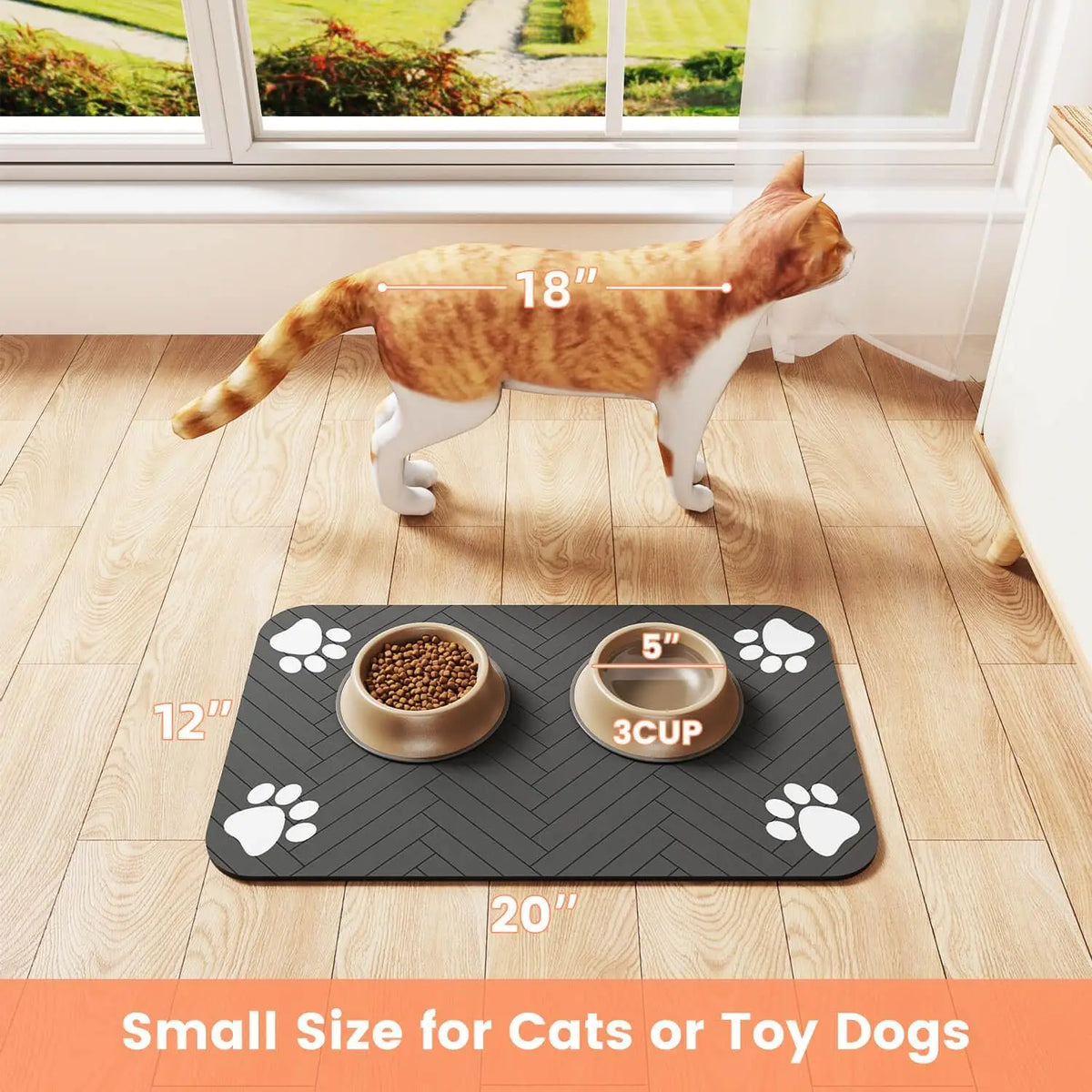Absorbent Pet Feeding Mat – Waterproof Food & Water Bowl Mat
