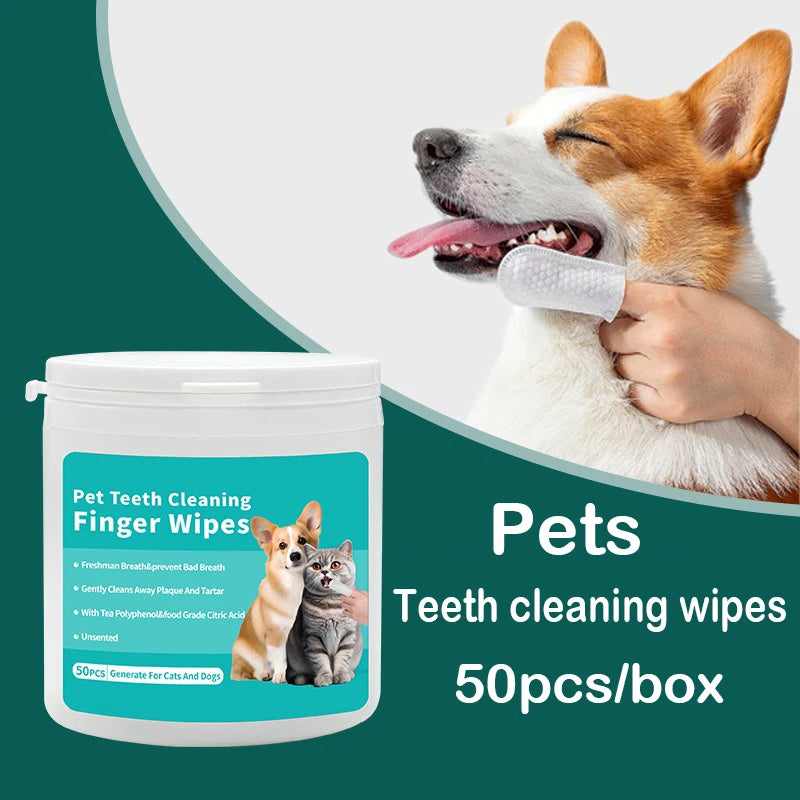 Pet Dental Finger Wipes – Easy Teeth Cleaning for Dogs & Cats